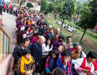 Thaye Dorje, His Holiness the 17th Gyalwa Karmapa, on day two of the 2019 Kagyu Monlam, Bodh Gaya, India, December 2019 (Photo/Norbu Zangpo)