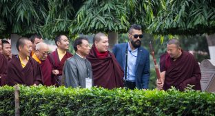 Thaye Dorje, His Holiness the 17th Gyalwa Karmapa, on day two of the 2019 Kagyu Monlam, Bodh Gaya, India, December 2019 (Photo/Norbu Zangpo)