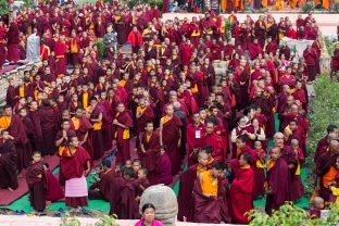 Thaye Dorje, His Holiness the 17th Gyalwa Karmapa, on day two of the 2019 Kagyu Monlam, Bodh Gaya, India, December 2019 (Photo/Norbu Zangpo)