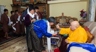 Thaye Dorje, His Holiness the 17th Gyalwa Karmapa, on day two of the 2019 Kagyu Monlam, Bodh Gaya, India, December 2019 (Photo/Norbu Zangpo)