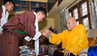 Thaye Dorje, His Holiness the 17th Gyalwa Karmapa, on day two of the 2019 Kagyu Monlam, Bodh Gaya, India, December 2019 (Photo/Norbu Zangpo)