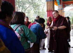 Thaye Dorje, His Holiness the 17th Gyalwa Karmapa, on day two of the 2019 Kagyu Monlam, Bodh Gaya, India, December 2019 (Photo/Norbu Zangpo)