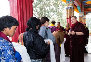 Thaye Dorje, His Holiness the 17th Gyalwa Karmapa, on day two of the 2019 Kagyu Monlam, Bodh Gaya, India, December 2019 (Photo/Norbu Zangpo)