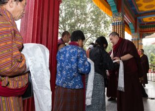 Thaye Dorje, His Holiness the 17th Gyalwa Karmapa, on day two of the 2019 Kagyu Monlam, Bodh Gaya, India, December 2019 (Photo/Norbu Zangpo)