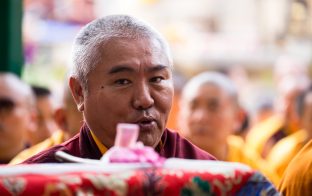Thaye Dorje, His Holiness the 17th Gyalwa Karmapa, on day two of the 2019 Kagyu Monlam, Bodh Gaya, India, December 2019 (Photo/Norbu Zangpo)