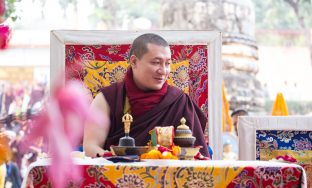 Thaye Dorje, His Holiness the 17th Gyalwa Karmapa, on day two of the 2019 Kagyu Monlam, Bodh Gaya, India, December 2019 (Photo/Norbu Zangpo)