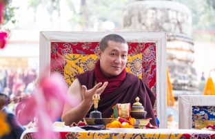 Thaye Dorje, His Holiness the 17th Gyalwa Karmapa, on day two of the 2019 Kagyu Monlam, Bodh Gaya, India, December 2019 (Photo/Norbu Zangpo)