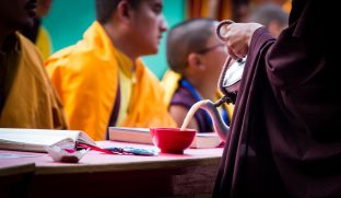 Thaye Dorje, His Holiness the 17th Gyalwa Karmapa, on day two of the 2019 Kagyu Monlam, Bodh Gaya, India, December 2019 (Photo/Norbu Zangpo)