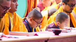 Thaye Dorje, His Holiness the 17th Gyalwa Karmapa, on day two of the 2019 Kagyu Monlam, Bodh Gaya, India, December 2019 (Photo/Norbu Zangpo)