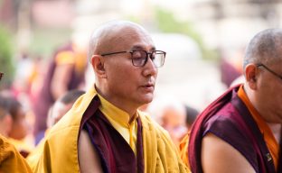 Thaye Dorje, His Holiness the 17th Gyalwa Karmapa, on day two of the 2019 Kagyu Monlam, Bodh Gaya, India, December 2019 (Photo/Norbu Zangpo)