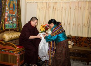 Thaye Dorje, His Holiness the 17th Gyalwa Karmapa, on day three of the 2019 Kagyu Monlam, Bodh Gaya, India, December 2019 (Photo/Norbu Zangpo)