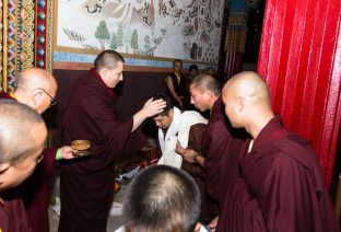 Thaye Dorje, His Holiness the 17th Gyalwa Karmapa, on day three of the 2019 Kagyu Monlam, Bodh Gaya, India, December 2019 (Photo/Norbu Zangpo)