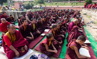 Thaye Dorje, His Holiness the 17th Gyalwa Karmapa, on day three of the 2019 Kagyu Monlam, Bodh Gaya, India, December 2019 (Photo/Norbu Zangpo)