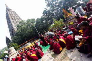 Thaye Dorje, His Holiness the 17th Gyalwa Karmapa, on day three of the 2019 Kagyu Monlam, Bodh Gaya, India, December 2019 (Photo/Norbu Zangpo)