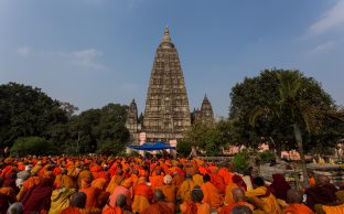 Thaye Dorje, His Holiness the 17th Gyalwa Karmapa, on day three of the 2019 Kagyu Monlam, Bodh Gaya, India, December 2019 (Photo/Norbu Zangpo)