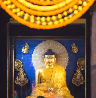 Thaye Dorje, His Holiness the 17th Gyalwa Karmapa, on day three of the 2019 Kagyu Monlam, Bodh Gaya, India, December 2019 (Photo/Norbu Zangpo)