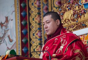 Thaye Dorje, His Holiness the 17th Gyalwa Karmapa, gives a Chenresig empowerment at Karma Temple, Bodh Gaya, India, December 2019. Photo / Norbu Zangpo