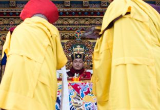 Thaye Dorje, His Holiness the 17th Gyalwa Karmapa, gives a Chenresig empowerment at Karma Temple, Bodh Gaya, India, December 2019. Photo / Norbu Zangpo