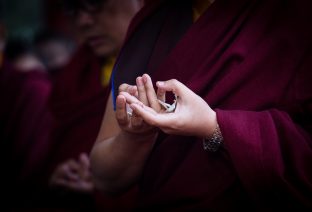 Thaye Dorje, His Holiness the 17th Gyalwa Karmapa, gives a Chenresig empowerment at Karma Temple, Bodh Gaya, India, December 2019. Photo / Norbu Zangpo