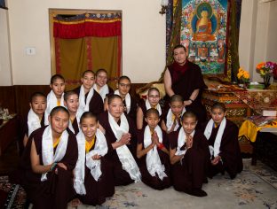 Thaye Dorje, His Holiness the 17th Gyalwa Karmapa, gives a Chenresig empowerment at Karma Temple, Bodh Gaya, India, December 2019. Photo / Norbu Zangpo