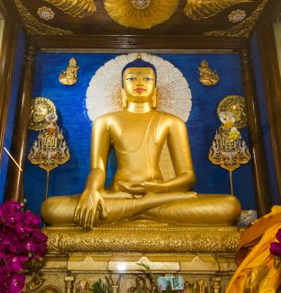 Thaye Dorje, His Holiness the 17th Gyalwa Karmapa, presides over a fire puja at His Eminence Beru Khyentse Rinpoche's guest house, India, December 2019. Photo / Norbu Zangpo