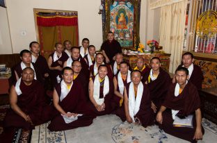 Thaye Dorje, His Holiness the 17th Gyalwa Karmapa, presides over aspiration prayers on the final day of the 2019 Kagyu Monlam, Bodh Gaya, India. Photo / Norbu Zangpo