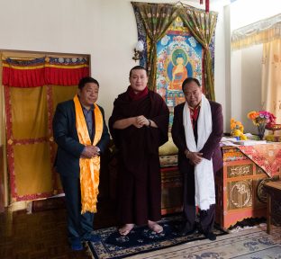 Thaye Dorje, His Holiness the 17th Gyalwa Karmapa, presides over aspiration prayers on the final day of the 2019 Kagyu Monlam, Bodh Gaya, India. Photo / Norbu Zangpo