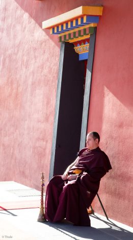 Thaye Dorje, His Holiness the 17th Gyalwa Karmapa, Sangyumla and Thugseyla at Dhagpo Kundreul Ling in Le Bost, France