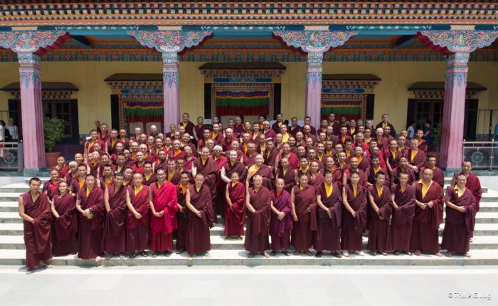 Many Rinpoches, lamas, and ordained practitioners attended the ceremonies led by Thaye Dorje, His Holiness the 17th Gyalwa Karmapa