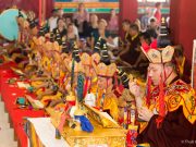 Thaye Dorje, His Holiness the 17th Gyalwa Karmapa, leads the final Chakrasamvara puja