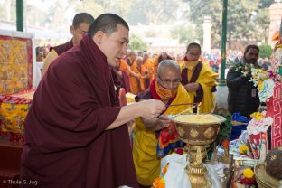 Thaye Dorje, His Holiness the 17th Gyalwa Karmapa, at the Kagyu Monlam in Bodh Gaya, December 2017