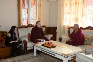 Ven. Jigme Rinpoche, General Secretary for Karmapa, meets Thaye Dorje, His Holiness the 17th Gyalwa Karmapa, and Sangyumla