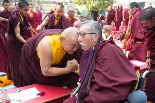 Mipham Rinpoche and Beru Khyentse Rinpoche at the Kagyu Monlam in Bodh Gaya