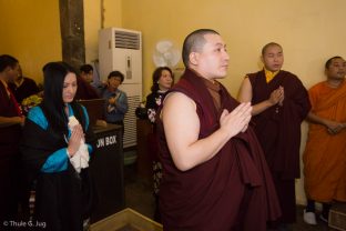 Thaye Dorje, His Holiness the 17th Gyalwa Karmapa, with Sangyumla and Jamgon Kongtrul Rinpoche