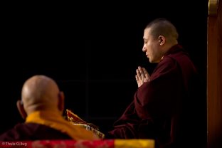 Thaye Dorje, His Holiness the 17th Gyalwa Karmapa, gives a Chenresig empowerment to around 2,000 people in Hong Kong