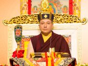 Thaye Dorje, His Holiness the 17th Gyalwa Karmapa, gives a Chenresig empowerment to around 2,000 people in Hong Kong