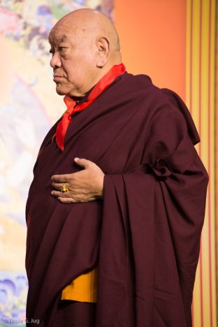 His Eminence Beru Khyentse Rinpoche at the Chenresig empowerment in Hong Kong