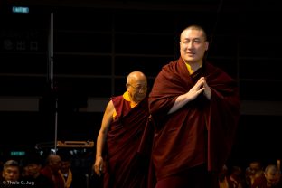 Thaye Dorje, His Holiness the 17th Gyalwa Karmapa, attends a Mahakala puja in Hong Kong