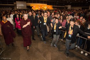 Thaye Dorje, His Holiness the 17th Gyalwa Karmapa, attends a Mahakala puja in Hong Kong