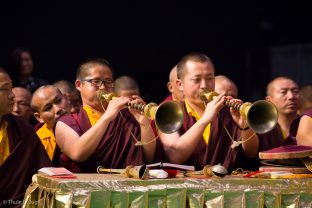 A puja for the deceased, led by Thaye Dorje, His Holiness the 17th Gyalwa Karmapa