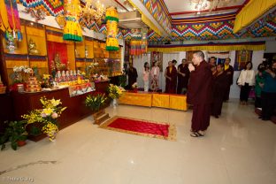 Thaye Dorje, His Holiness the 17th Gyalwa Karmapa, visits the Bodhi Path Tara Buddhist Centre of Lama Jakarla in Hong Kong