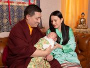 Thaye Dorje, His Holiness the 17th Gyalwa Karmapa, with his wife Sangyumla Rinchen Yangzom, and Thugsey (their son)