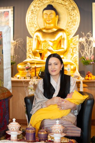 Sangyumla Rinchen Yangzom with Thugsey (her son) at Dhagpo Kagyu Ling during a special reception