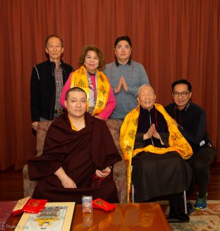 Karmapa with a group from Indonesia and China, kindly brought together by Master Shiah Jing Shan