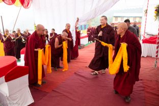 Karmapa took part in a symbolic groundbreaking ceremony for the new monastery Karma Karsal Ling