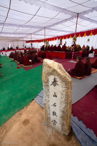 Symbolic groundbreaking ceremony for the new monastery Karma Karsal Ling