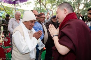 Thaye Dorje, His Holiness the 17th Gyalwa Karmapa, visits the Bodhi Tree School in Bodh Gaya