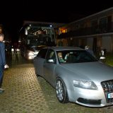 Thaye Dorje, His Holiness the 17th Gyalwa Karmapa, Sangyumla and their son Thugseyla arrive at the Europe Center in Germany.