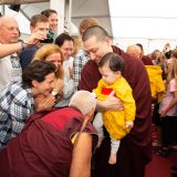 Traditional welcome ceremony for Thaye Dorje, His Holiness the 17th Gyalwa Karmapa, and Thugseyla at the Europe Center in Germany.