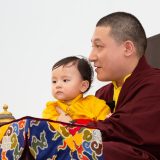 Traditional welcome ceremony for Thaye Dorje, His Holiness the 17th Gyalwa Karmapa, and Thugseyla at the Europe Center in Germany.